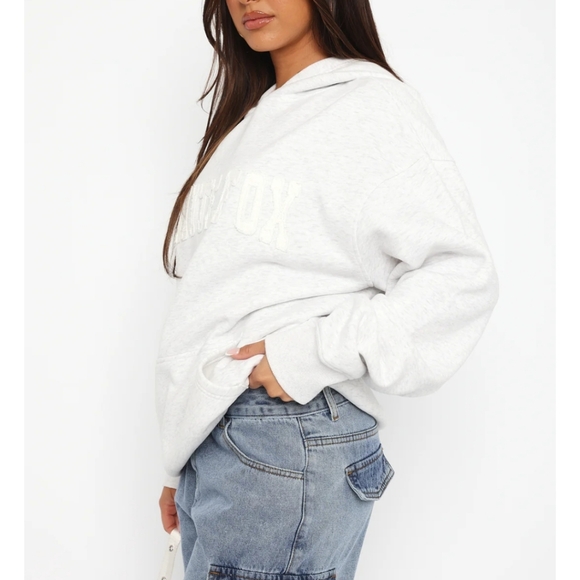 White Fox - Shout It Out Oversized Hoodie - Grey Marle - Picture 3 of 7